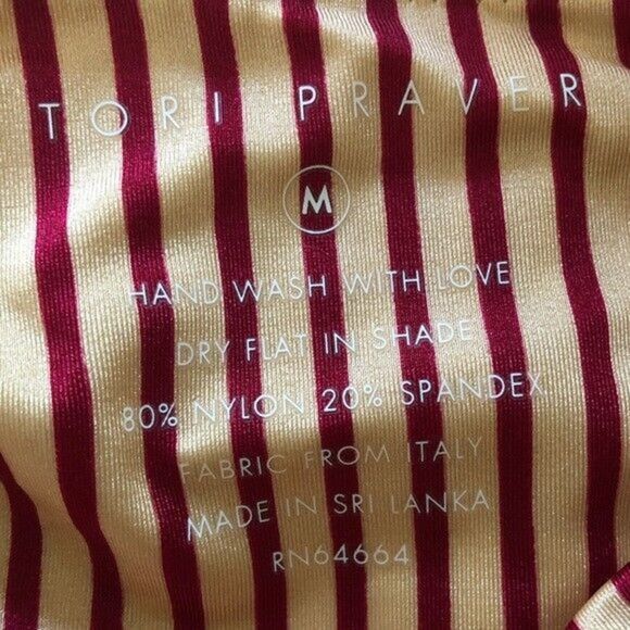 TORI PRAVER 1R19SOROST ROUX 1-PIECE CUTOUT BANDEAU BIKINI TIE FRONT HALTER GOLD - Picture 11 of 12